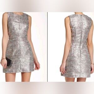 French Connection Women’s Tweed Metallic Mini Dresss size 8
